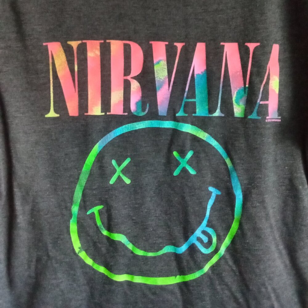 NIRVANA HAPPY FACE GRAPHIC TEE - Picture 2 of 7
